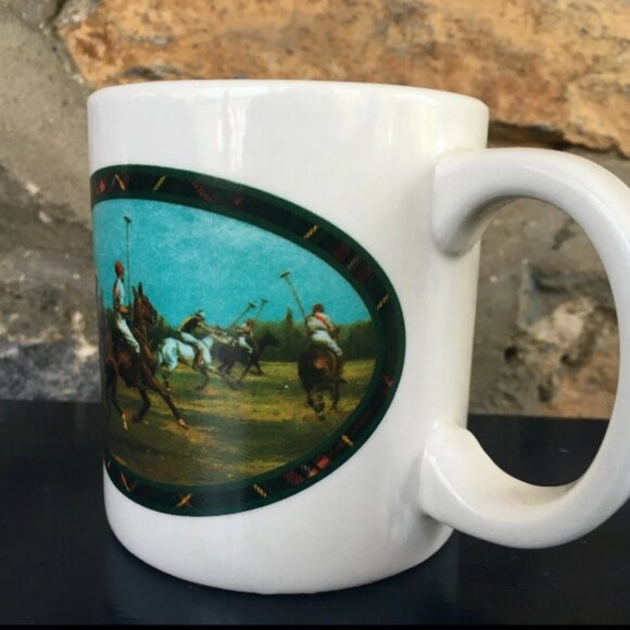 Vintage 1978 Ralph Lauren Horse Equestrian Polo Coffee Mugs Cups Set Lot Of 3 - Picture 4 of 6